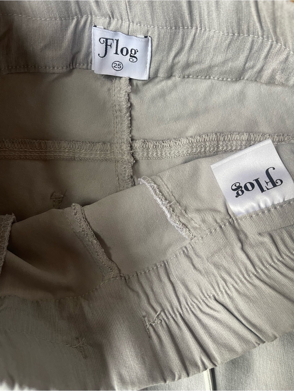 Bevy Flog Loren Light Gray Drawstring Straight Leg Pants Size 25 - Picture 3 of 9